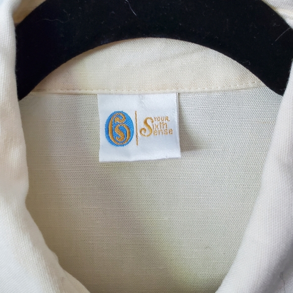 Vintage Your sixth sense oversized boho linen blend blouse - Picture 7 of 11